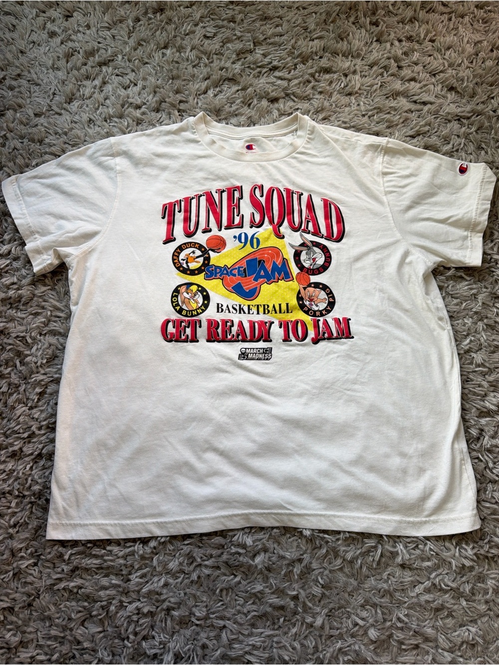 Champion White Tune Squad Space Jam Tshirt XL